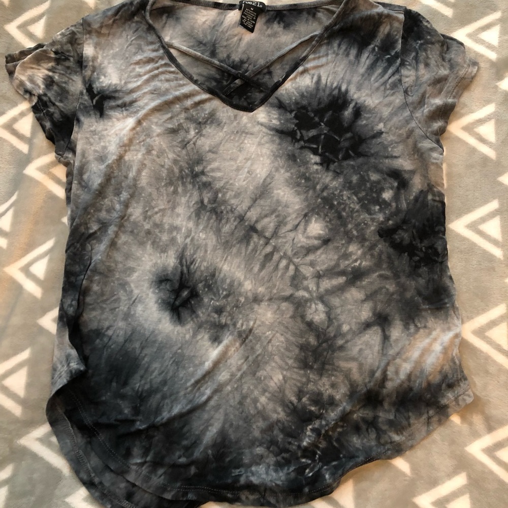Black shirt with cross cross in front